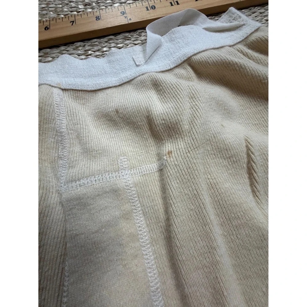 Vintage US military Long Johns Set Cream Wool Cotton Thermal Henley Pants M